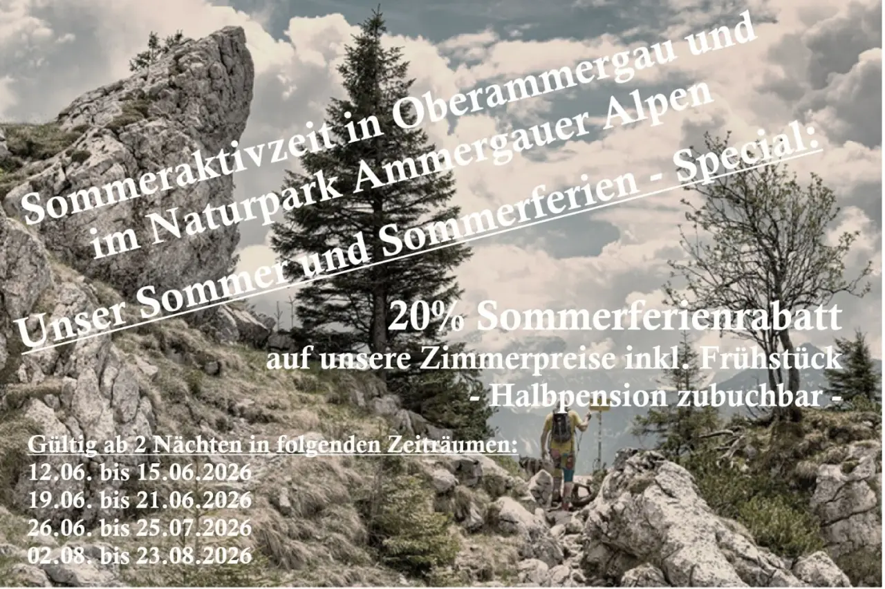 Parkhotel Sonnenhof in Oberammergau – Sommeraktivzeit in den Ammergauer Alpen mit Rabattangebot | Wellnesshotel Ammergauer Alpen