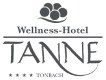 Logo des Wellness Hotel Tanne Tonbach mit Schriftzug und stilisiertem Baumwipfel-Symbol.