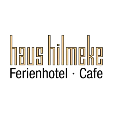 Logo des Hotel Haus Hilmeke Ferienhotel • Cafe mit stilisierten Buchstaben