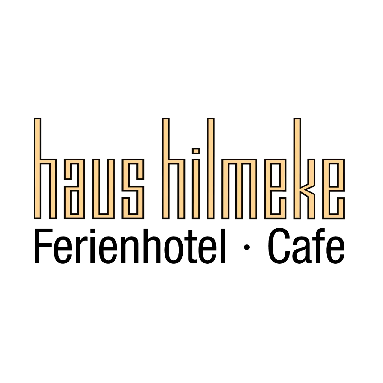 Logo des Hotel Haus Hilmeke mit Schriftzug 'Ferienhotel  Cafe'.