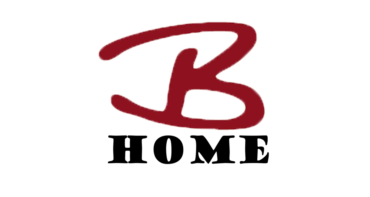 Logo des Hotel Balneolum: Rotes, stilisiertes 'B' über dem Schriftzug 'HOME' auf weißem Hintergrund.