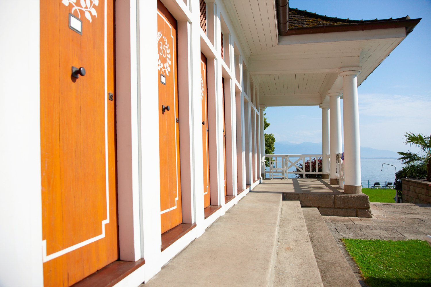 Hotel Bad Schachen in Lindau – Umkleidekabinen am Ufer des Bodensees | Wellnesshotel Bodensee