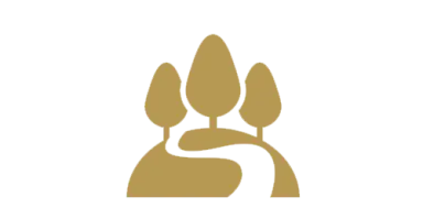 Logo des Naturparkhotel Adler St. Roman mit stilisierten Bäumen und einem geschwungenen Weg.