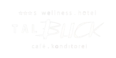 Logo des Wellness-Hotels Cafe Talblick mit 4 Sternen und Schriftzug 'café. konditorei'.