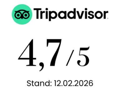 TripAdvisor Bewertung 4.7/5 für Michels Wohlfühlhotel, Stand 12.02.2026.