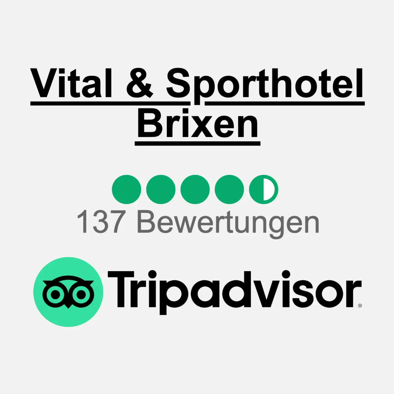 Tripadvisor Bewertung für Vital & Sporthotel Brixen: 4,5 Sterne bei 137 Bewertungen.