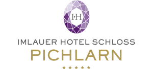 Logo des IMLAUER Hotel Schloss Pichlarn mit stilisiertem Edelstein-Symbol und den Initialen IH.