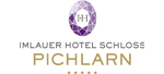 Logo des IMLAUER Hotel Schloss Pichlarn mit stilisiertem lila Edelstein und Initialen 'IH'.