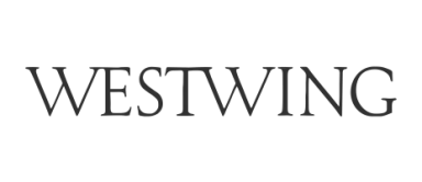 Logo des Unternehmens Westwing auf weißem Hintergrund