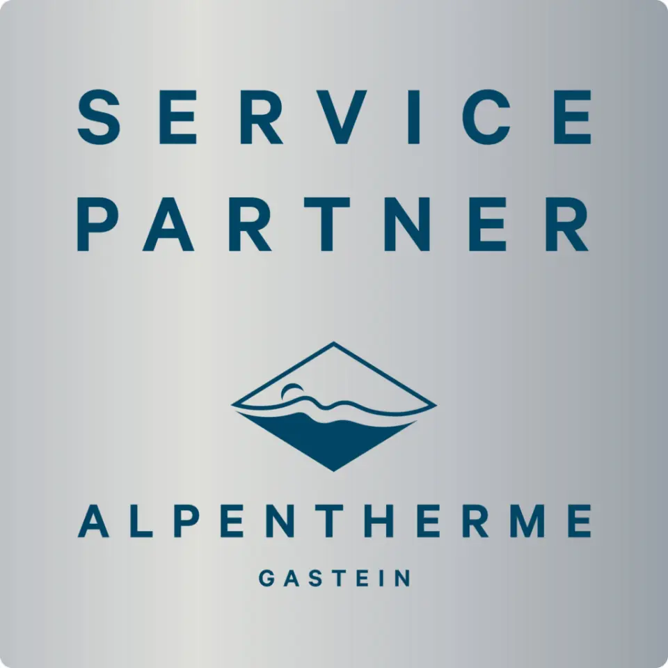 Logo: sonnenhotel ZUM STERN als Service Partner der Alpentherme Gastein. Zeigt die offizielle Partnerschaft mit der Therme.