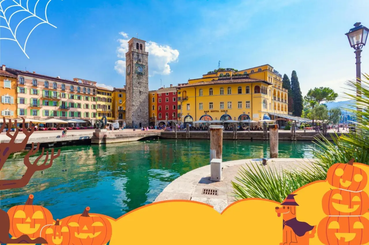 Hotel Sole Relax & Panorama in Riva del Garda – Außenansicht am Hafen mit Seeufer | Wellnesshotel Gardasee
