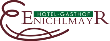 Logo des Hotel-Gasthof Enichlmayr mit stilisierten Buchstaben und dem Hotelnamen.