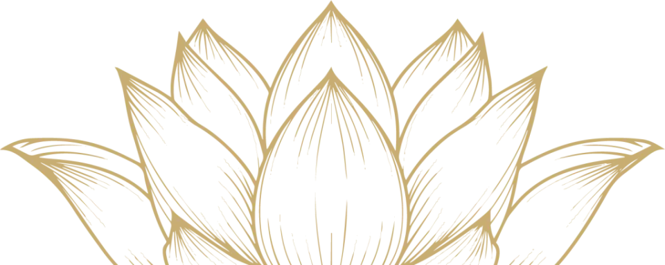 Logo des Kurzentrum Hotel Triest: stilisierte goldene Lotusblume auf weissem Hintergrund.