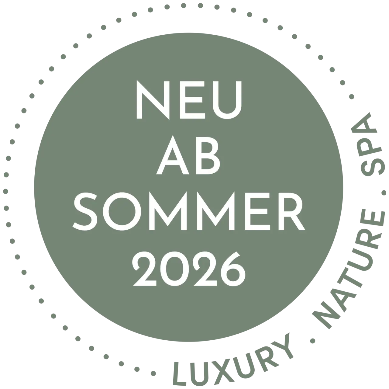 Logo Alpin Life Resort Lürzerhof: 'NEU AB SOMMER 2026 LUXURY NATURE SPA'. Ankündigung neuer Wellness-Angebote im Hotel.