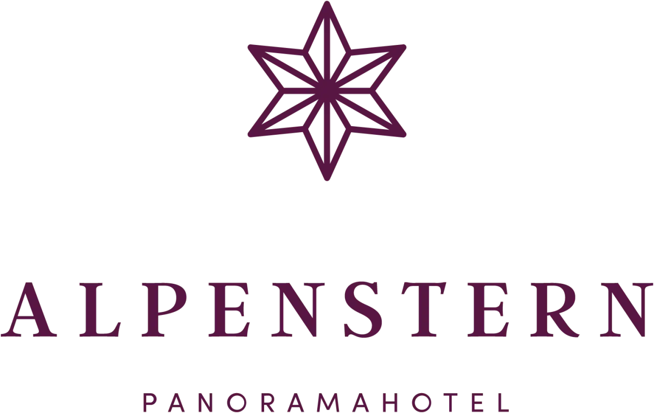 Logo des Alpenstern Panoramahotels mit stilisiertem Stern in Lila auf weissem Hintergrund.