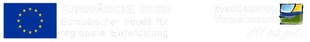 Logo der Europäischen Union und des Europäischen Fonds für regionale Entwicklung, zusammen mit dem Logo von Mecklenburg-Vorpommern.