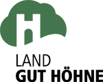 Logo des Hotels Land Gut Höhne mit stilisiertem 'H' in grüner Wolkenform.