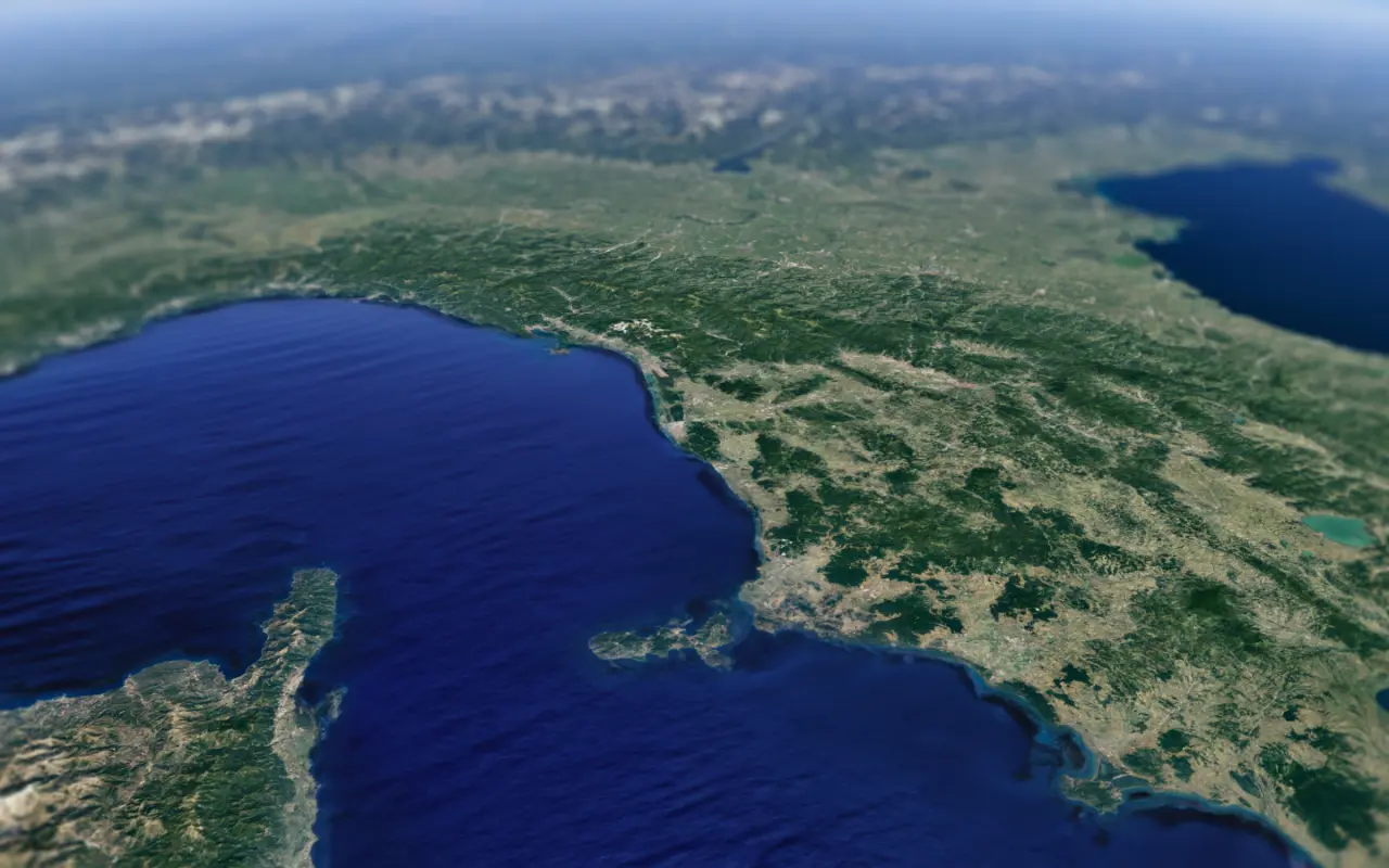 Tombolo Talasso Resort in Marina di Castagneto Carducci – Satellitenansicht der Küste | Wellnesshotel Toskana